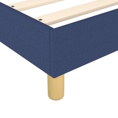 vidaXL Cama com molas/colchão 90x200 cm tecido azul