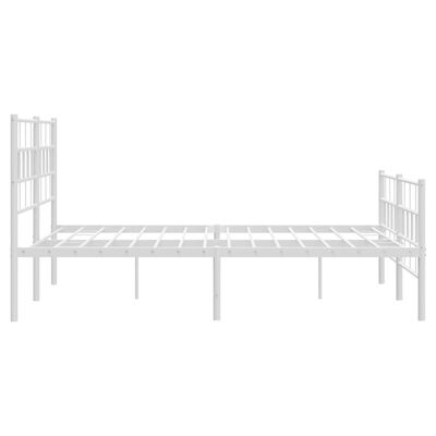 vidaXL Estrutura de cama com cabeceira e pés 140x190 cm metal branco