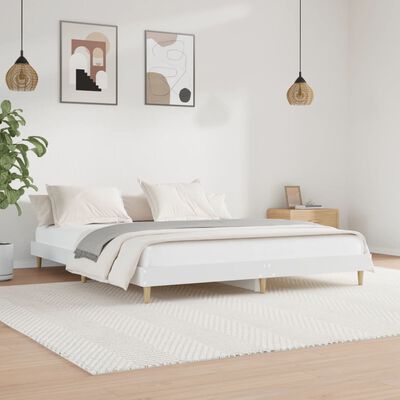 vidaXL Estrutura de cama 140x200 cm derivados de madeira branco