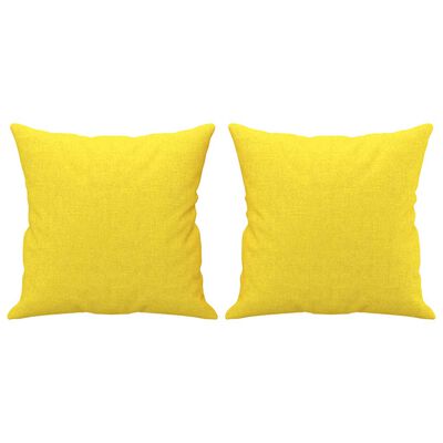 vidaXL 2 pcs conjunto de sofás com almofadas tecido amarelo-claro