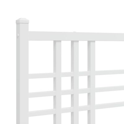 vidaXL Estrutura de cama com cabeceira e pés 75x190 cm metal branco