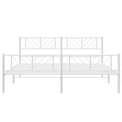 vidaXL Estrutura de cama com cabeceira e pés 193x203 cm metal branco