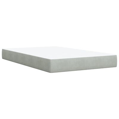 vidaXL Cama boxspring c/ colchão 120x200 cm veludo cinzento-claro