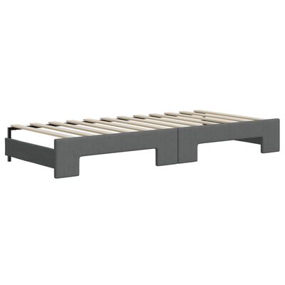 vidaXL Sofá-cama c/ gavetão e gavetas 90x200 cm tecido cinzento-escuro