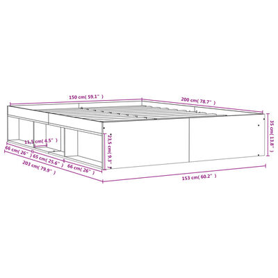 vidaXL Estrutura de cama king 150x200 cm branco