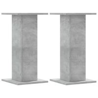 vidaXL Suportes de colunas 2 pcs derivados de madeira cinzento cimento
