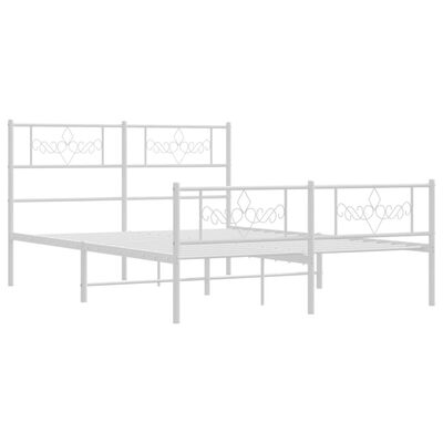 vidaXL Estrutura de cama com cabeceira e pés 120x190 cm metal branco