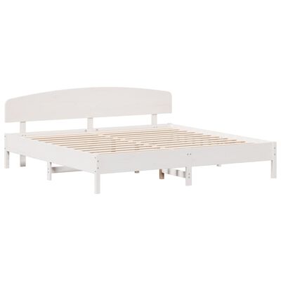 vidaXL Cama sem colchão 200x200 cm madeira de pinho maciça branco