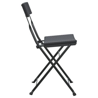 vidaXL Cadeiras de bistrô dobráveis 6 pcs vime PE e aço preto