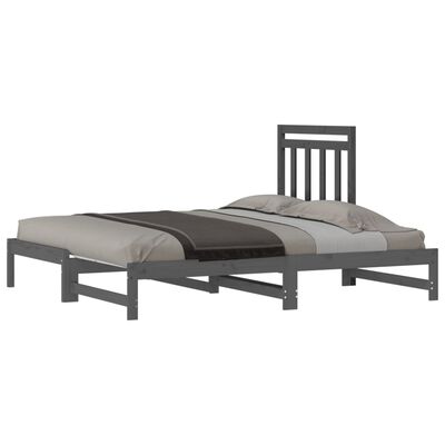 vidaXL Estrutura sofá-cama de puxar 2x(90x190) cm pinho maciço cinza