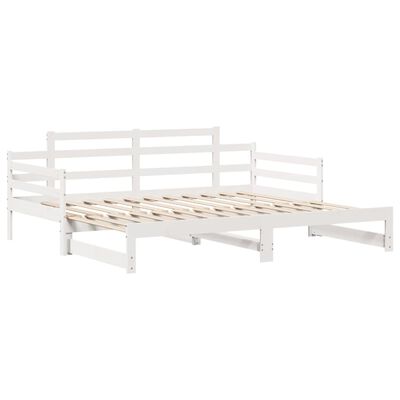 vidaXL Sofá-cama c/ gavetão e gavetas branco 80x200cm madeira de pinho