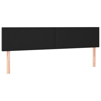 vidaXL Cabeceira de cama c/ LED couro artificial 180x5x78/88 cm preto