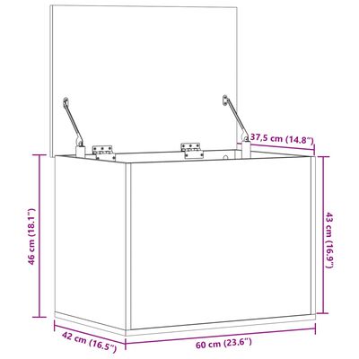 vidaXL Caixa de arrumação 60x42x46 cm derivados de madeira branco