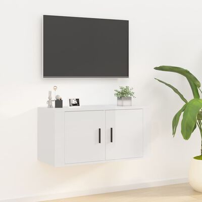 vidaXL Móvel de TV de parede 80x34,5x40 cm branco brilhante