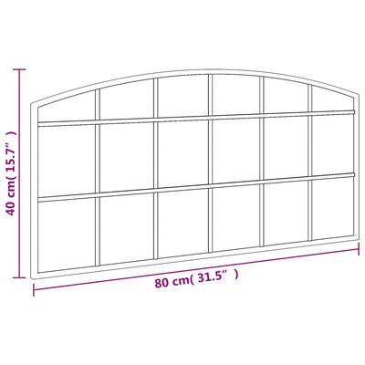 vidaXL Espelho de parede arqueado 80x40 cm ferro preto