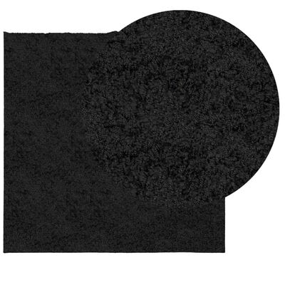 vidaXL Tapete shaggy de pelo alto PAMPLONA 160x160 cm preto