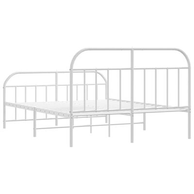 vidaXL Estrutura de cama com cabeceira e pés 180x200 cm metal branco