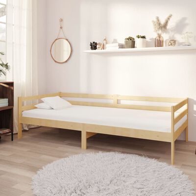 vidaXL Sofá-cama com colchão 90x200 cm pinho maciço