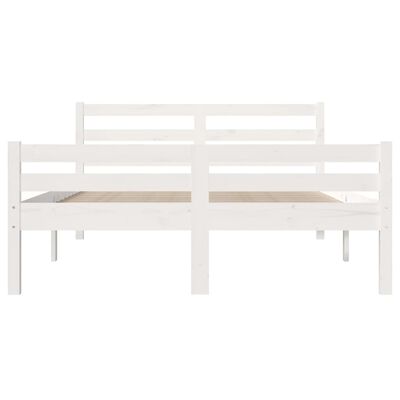 vidaXL Estrutura de cama 140x190 cm madeira maciça branco