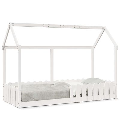 vidaXL Cama infantil formato casa 80x200 cm pinho maciço branco