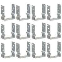 vidaXL Âncoras de vedação 12 pcs 12x6x15 cm aço galvanizado prateado