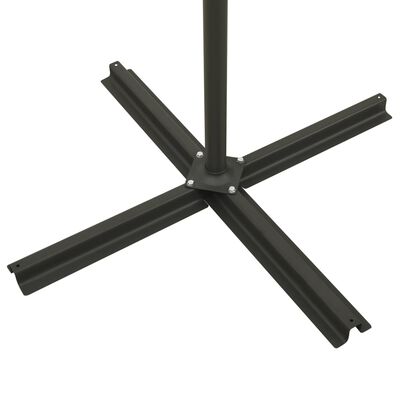 vidaXL Guarda-sol jardim cantilever c/ poste e luzes LED 300 cm bordô