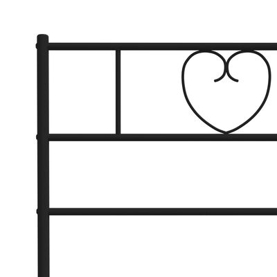 vidaXL Estrutura de cama com cabeceira e pés 90x190 cm metal preto