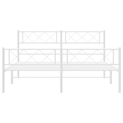 vidaXL Estrutura de cama com cabeceira e pés 140x200 cm metal branco