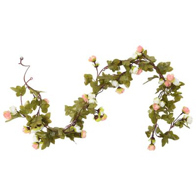 vidaXL Grinaldas de flores de Natal 6 pcs 215 cm champanhe