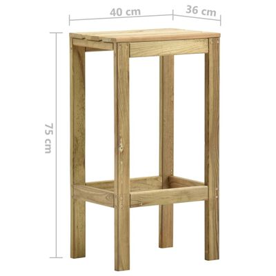 vidaXL Bancos de bar para jardim 4 pcs pinho impregnado