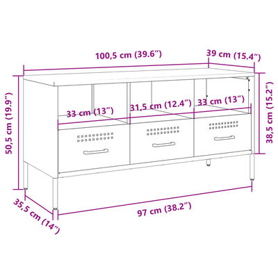 vidaXL Móvel de TV 100,5x39x50,5 cm aço antracite