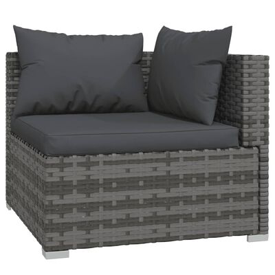 vidaXL 13 pcs conjunto lounge de jardim c/ almofadões vime PE cinzento