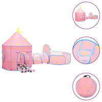 vidaXL Tenda de brincar infantil com 250 bolas 301x120x128 cm rosa