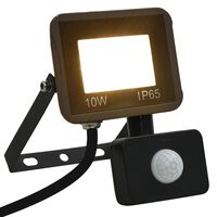 vidaXL Projetor c/ iluminação LED e sensor 10 W branco quente