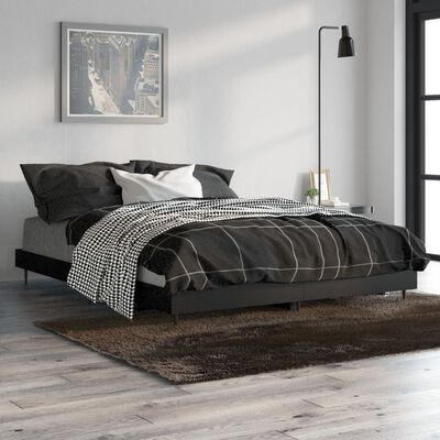 vidaXL Estrutura de cama 140x190 cm derivados de madeira preto