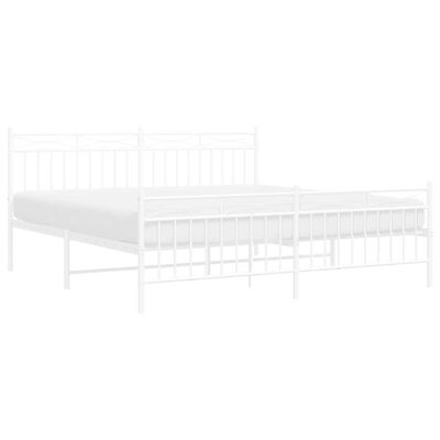 vidaXL Estrutura de cama com cabeceira e pés 180x200 cm metal branco