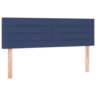 vidaXL Cama box spring c/ colchão e LED 140x190 cm tecido azul