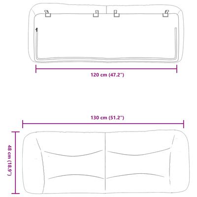 vidaXL Almofadão de cabeceira 120 cm tecido preto