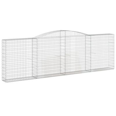 vidaXL Cestos gabião arqueados 3pcs 400x30x120/140cm ferro galvanizado