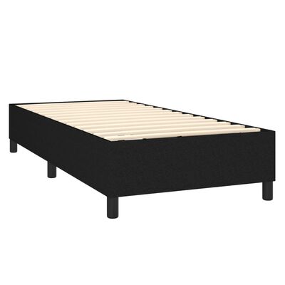 vidaXL Cama com molas/colchão 90x190 cm tecido preto