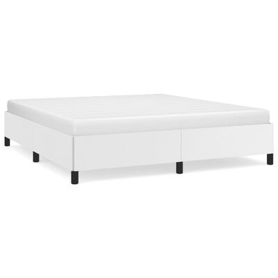 vidaXL Estrutura de cama 160x200 cm couro artificial branco