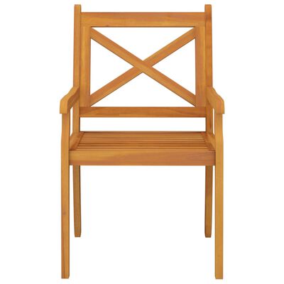 vidaXL Cadeiras de jantar de exterior 3 pcs madeira de acácia maciça