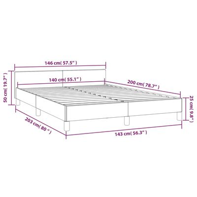 vidaXL Estrutura de cama sem colchão 140x200 cm tecido castanho-escuro