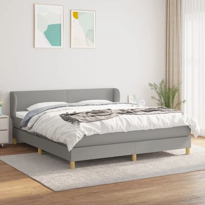 vidaXL Cama com molas/colchão 180x200 cm tecido cinzento-claro