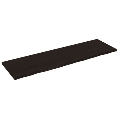 vidaXL Tampo de mesa 200x60x(2-4) cm carvalho tratado castanho-escuro