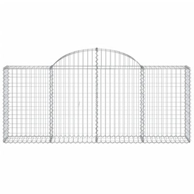 vidaXL Cestos gabião arqueados 20pcs 200x30x80/100cm ferro galvanizado