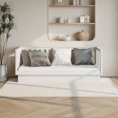 vidaXL Sofá-cama sem colchão 90x190 cm madeira de pinho maciça branco