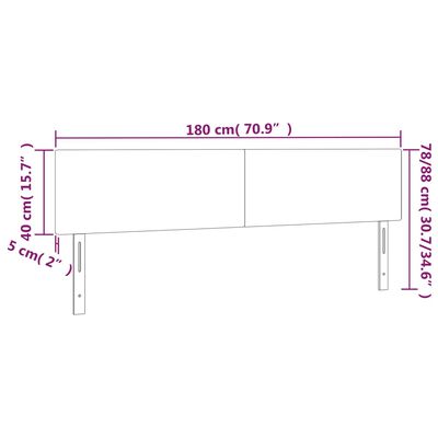 vidaXL Cabeceira de cama c/ luzes LED veludo 180x5x78/88cm azul-escuro