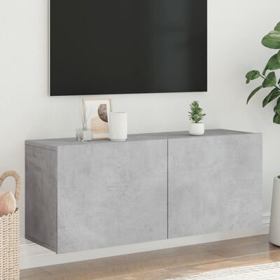 vidaXL Móvel de parede para TV 100x30x41 cm cinzento cimento