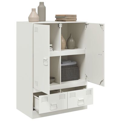 vidaXL Aparador alto 67x39x95 cm aço branco